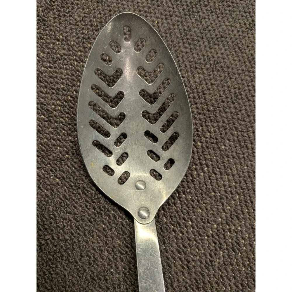Vintage‎ Ekco Flint Stainless Vanadium Slotted Spoon USA Mid-Century